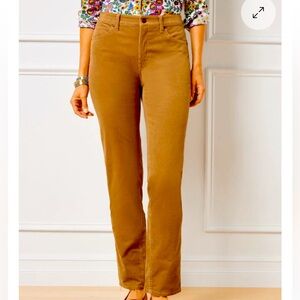 Talbots Corduroy Straight Leg Pants‎ 5 Pocket Size 14 Caramel Brown